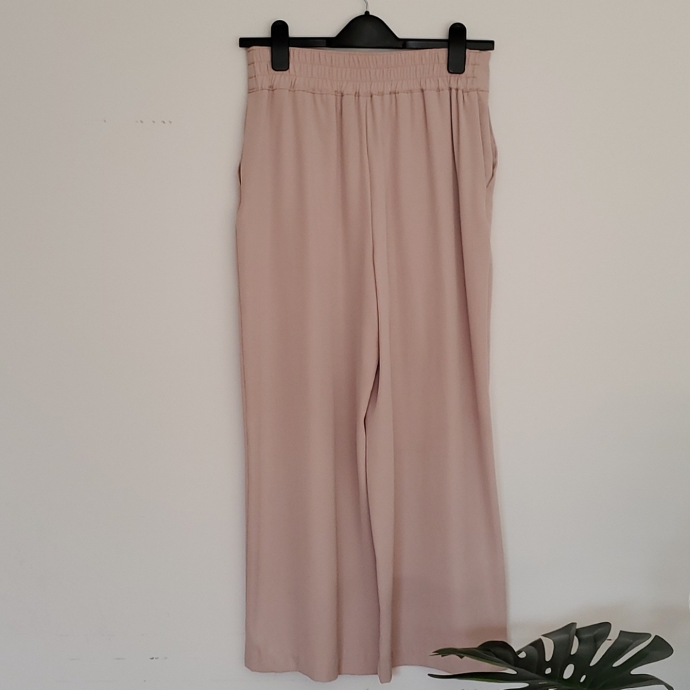 Zara Basic Beige Wide Leg Pants Size XS - Picture 4 of 12